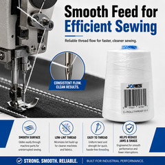 New 6 Cones 100% Polyester White Thread for Portable Bag Closer Stitcher