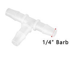 Quickun 1/4″ Hose Barb T Shaped Tee Type 3 Way Equal Barbed 1/4 inch, White
