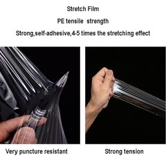 2 Pack Mini Stretch Wrap Film Unheated Shrink Wrap Roll for Bottles/Jars Seal Pa