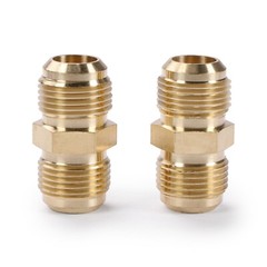 U.S. Solid 2pcs Brass Pipe Fitting Male Tube Coupler, 5/8″ Flare x 5/8″ Flare