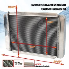 #209663B 24″ x 16″ Overall Size Universal Custom Full Aluminum Cooling Radiator