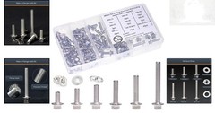 M6 Flange Hex Bolts Kit 180pcs Stainless Steel Assorted Lengths 12mm-45mm