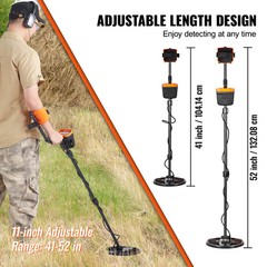 VEVOR 7 Modes Metal Detector for Adults & Kids Waterproof with LCD Display Stem