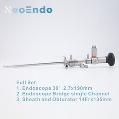 Urology Pediatric Rigid Cystoscope 30 Degree 2.7x190mm With Sheath And Endoscope