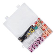 81Pcs Set TIG Welding Torch Kit Gas Lens Type 10 Glass Cup Accessories Tools♡