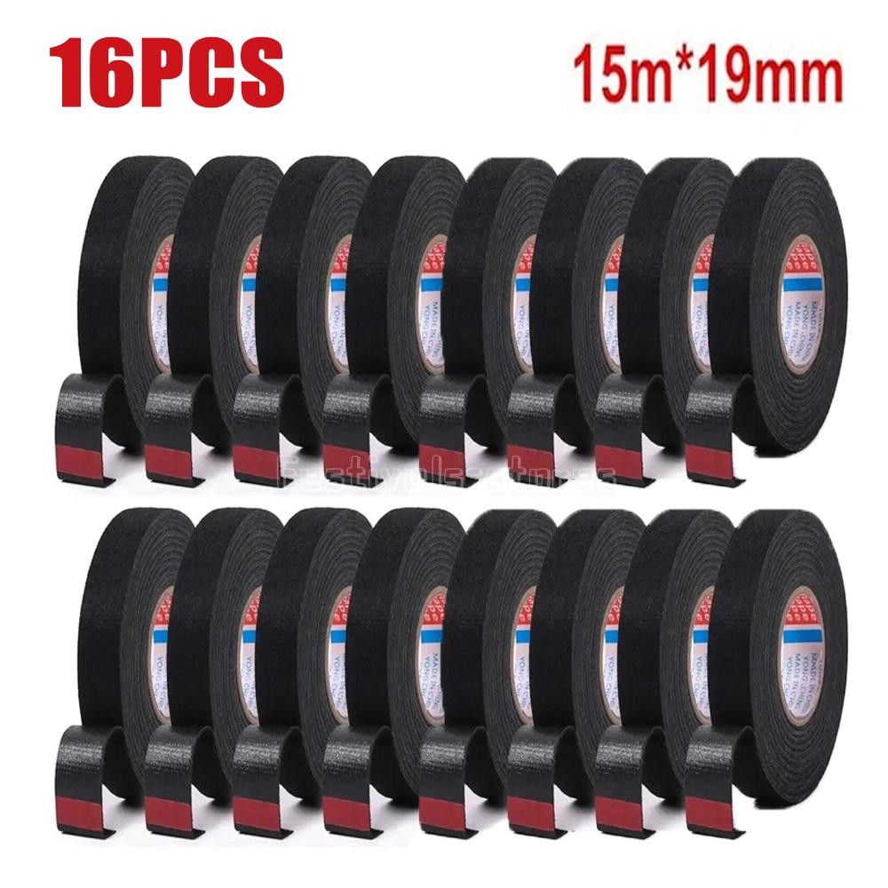 16 Rolls Cloth Tape Wire Electrical Wiring Harness Car Auto SUV truck 19mm*15m