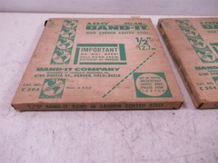 Lot of 2 Boxes of Band-It C304 100′ High Carbon Coated Steel 1/2″ Vintage