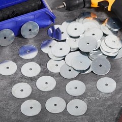 200 Pcs 1/4″ x 2″ Zinc Fender Washers – 2mm Thick for Wood & Wet Use