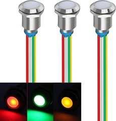 Tri Color Green Red Yellow 12mm 1/2 Inch Energy Saving LED Indicator Light 12V