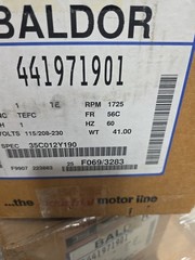 Baldor 441971901 1 Hp 1725 56C 1 Phase AC Motor 115/ 208-230V 35C012Y190