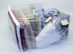 2-Pack Jumbo Heavy Duty Vinyl Zippered Storage Bags (Clear) for Sweaters, Bla…