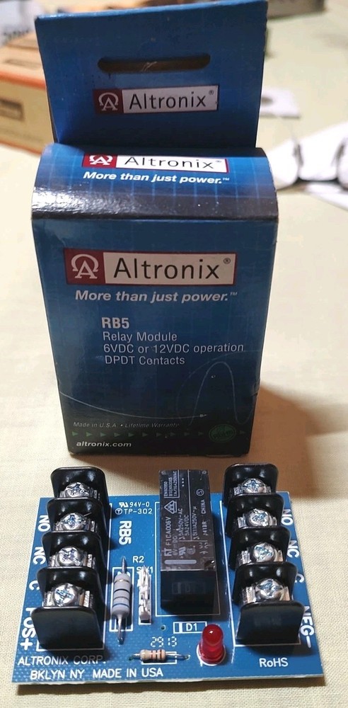 Altronix RB5 Relay Module 6-12vdc 5amp Dpdt
