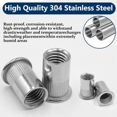 Stainless Steel Rivet Nut Assortment SAE Rivnut Kit 220 Pcs