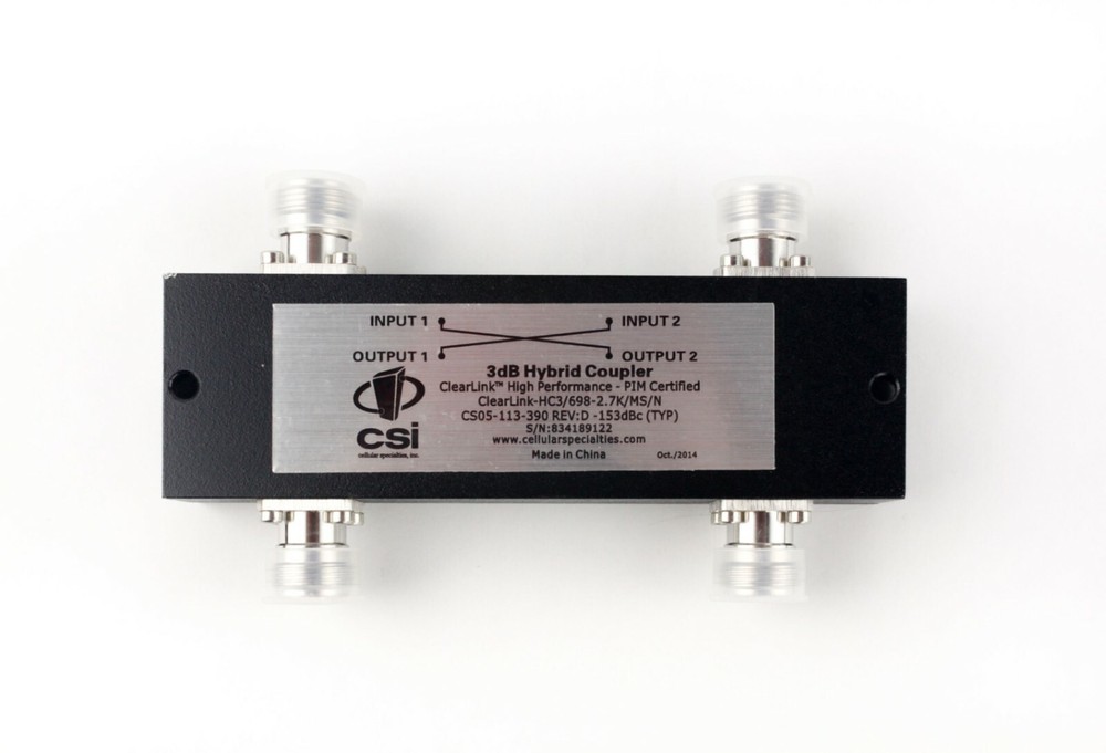 Hybrid Coupler HC3/698-2.K/MS/N 698-2700MHz N type 3DB S05-113-390