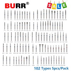 100 Types Dental FG Diamond Burs For High Speed Handpiece Friction Grip 50pcs