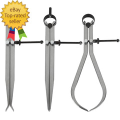 3 Piece Spring Caliper/Divider Set, 8 Inches inside Spring outside Divider