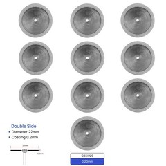 10Pcs Dental Lab Double Sided Diamond Disc Dia-3 with free mandrel 0.20mm x 22mm