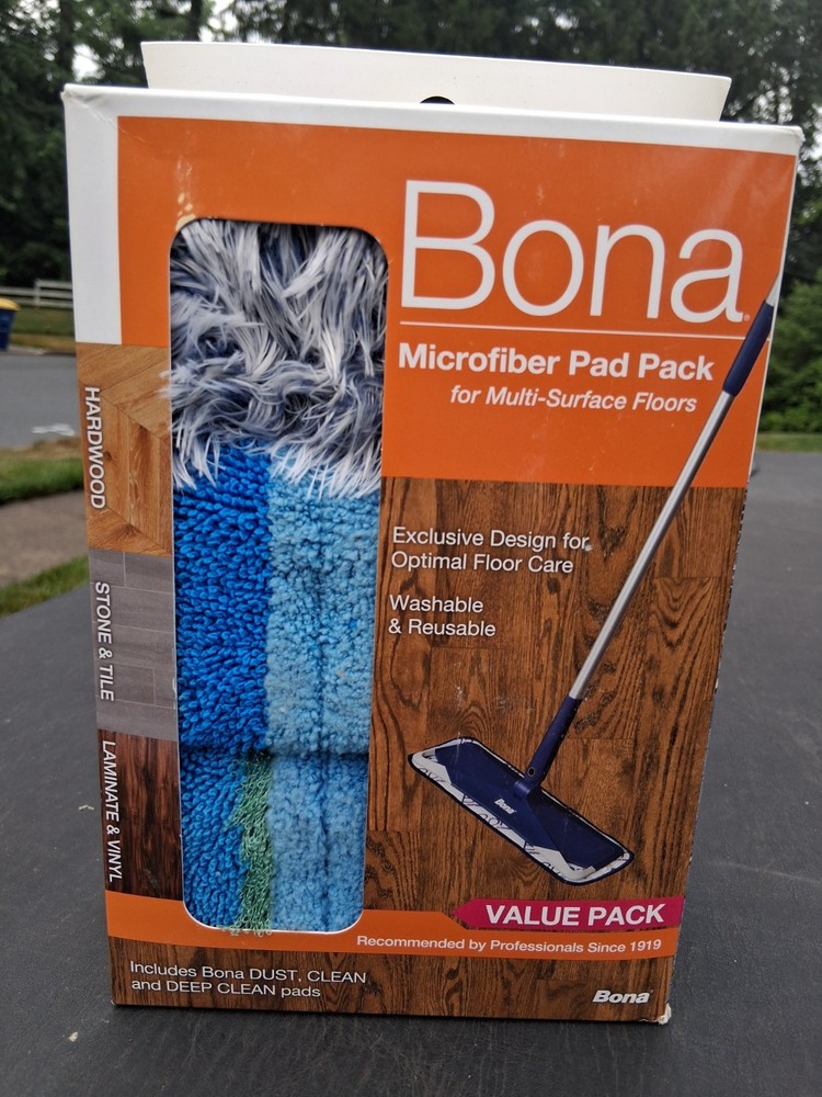BONA Microfiber Cleaning Pads 18.31” X 5.12” (3 PACK) – Value Pack