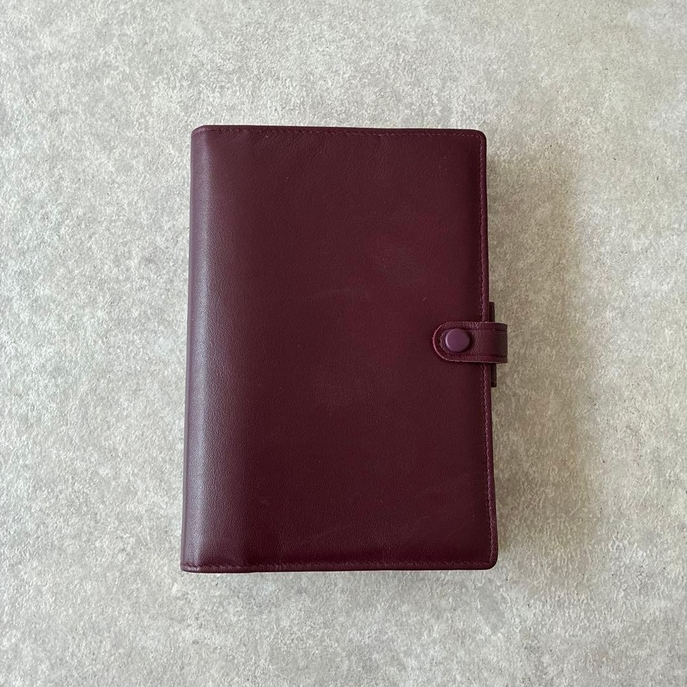 Filofax 1980s Late Bible Size System Notebook Italian Calf Leather Vintage