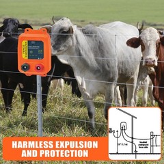 Electric Fence Charger PE2 0.10 Joule, 2-Mile/ 8 Acres Plug in Electric Fence Ch