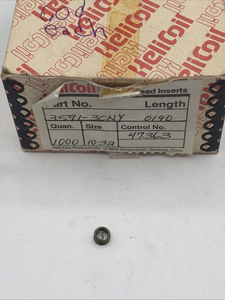 QTY 25 HELI-COIL 3591-3CNY0190 MS21209-F1-10 #10-32 UNF 1D Tanged Locking