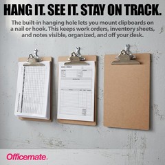 Environmentally Friendly Clipboards, Letter Size, 3-Piece Set with Hanging Hole
