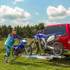 Black Widow Double Motorcycle Carrier with Ramp for 2″ Hitch, 600 Pound Capacity