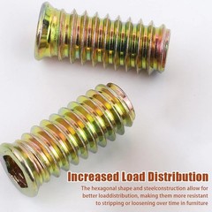 NEW 10/20pcs M4–M10 Zinc Threaded Insert Nuts Hex Socket for Wood Furniture
