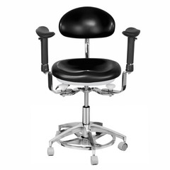 Imported PU Leather Dental 360° Mobile Dynamic Adjustable Chair with Armrest USA