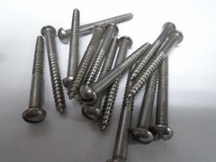 Wood Screws #8 x 1-3/4 Slotted Round Head Steel Lot of 100 #3019