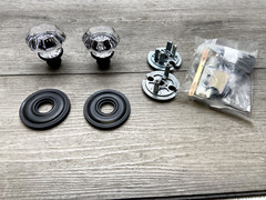 Baldwin 5080102PASS Estate Glass Knob Set w/5048 Rose Oil Rubbed Bronze