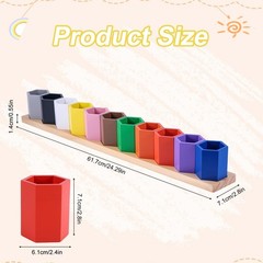 Wooden Colored Pencil Holder, Montessori Crayon Organizer Stand with 11 Movab