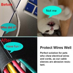 Self Wrap Wire Loom Split Sleeve Management Cable Sleeve Cord Protector Lot