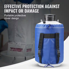 Liquid Nitrogen Tank 10 L Aluminum Alloy LN2 Container Dewar 6 Canisters, Carry