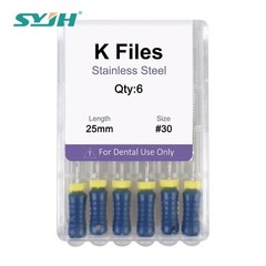 Dental Endo Root Canal File K-files 25mm Stainless Steel #6#8#10#15-40 Hand File
