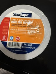 Shurtape AF 099 UL 181A-P/B-FX Listed/Printed Aluminum Foil Tape 2.5inx55m