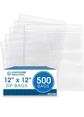 Industrial – 12” X 12” (500 Count) 2 Mil Clear Reclosable Zip Plastic Poly Bags