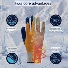 High Visibility Waterproof Insulated Coated Cold Weather Winter WORK GLOVES LRG