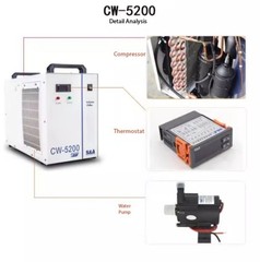 CW 5200AH CW-3000 Industrial Laser Machine Water Chiller for CNC Spindle Cooling