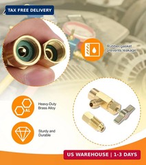 R1234YF Self-Sealing Can Tap with R134A Tank Adapter, 1/2” to 1/4” SAE Refrige