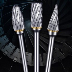 10x 1/4 Double-Cut Tungsten Steel Carbide Rotary Tool Burr Die Grinder Shank Bit