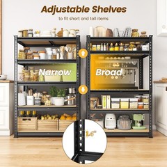 Heavy Duty Adjustable Metal Shelving Unit for Kitchen Closet Laundry Living