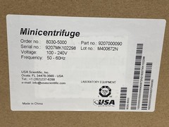 New USA SCIENTIFIC Personal Mini Centrifuge w/Fixed Angle Rotor 240V 8030-5000