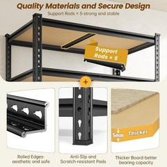 Heavy Duty Adjustable Metal Shelving Unit for Kitchen Closet Laundry Living