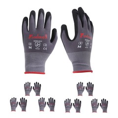 Safety Work Gloves MicroFoam Nitrile Coated Foam Gloves M-Size/6 Pairs