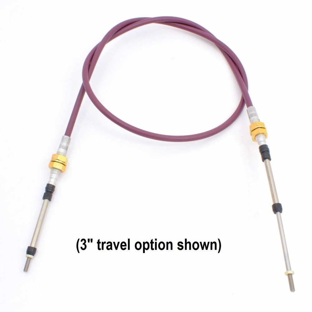 4 Series Push-Pull Cable, Combination Hubs, 1/4-28 Rods, (choose travel option)