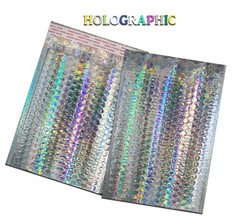 10 to 100 Pack -6×10 Holographic METALLIC BUBBLE MAILER, Self Sealing Envelope