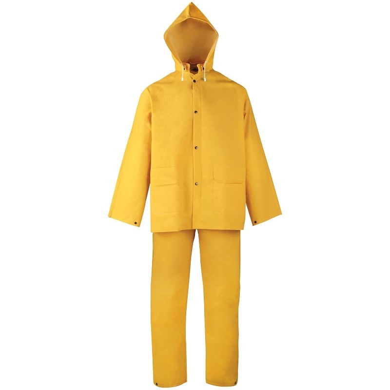 Diamondback SRS3/111-L Rain Suit, L, 29-1/2 in Inseam, Polyester/PVC, Yellow, Co