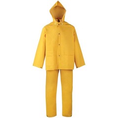Diamondback SRS3/111-L Rain Suit, L, 29-1/2 in Inseam, Polyester/PVC, Yellow, Co