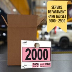 1000 Car Dealer Service Hang Tags Mechanic Repair Shop 3 Piece System – Pink